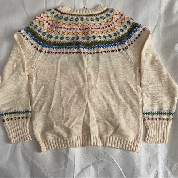Land’s End Girls Cream Cardigan Sweater Size L(6x) - Picture 6 of 6